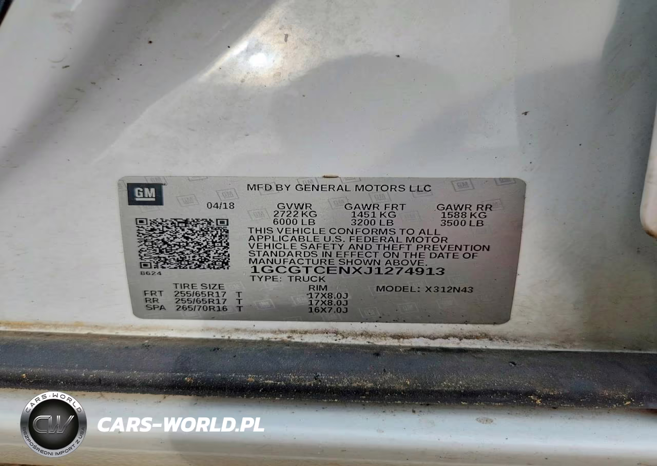 2018 Chevrolet Colorado Lt VIN:1GCGTCENXJ1274913 - 12