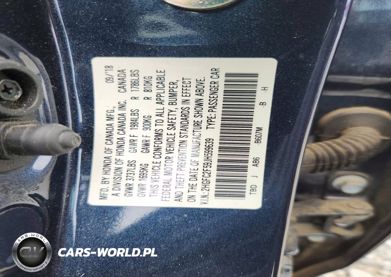 2018 Honda Civic Lx VIN:2HGFC2F59JH599639 - 12