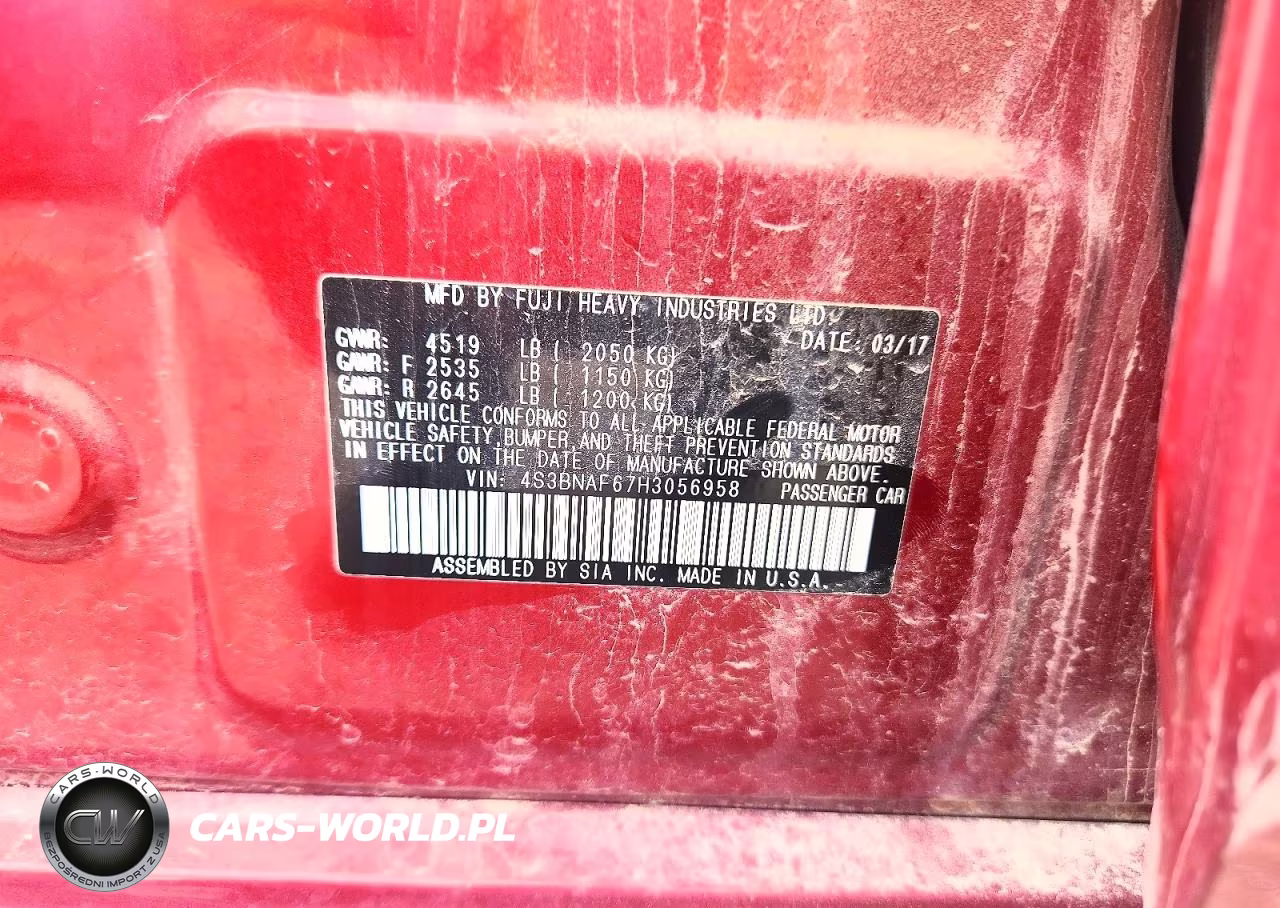 2017 Subaru Legacy 2.5I Premium VIN:4S3BNAF67H3056958 - 12