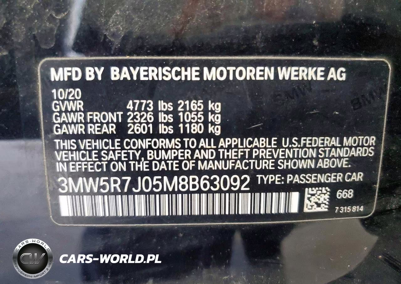 2021 BMW 330Xi VIN:3MW5R7J05M8B63092 - 13