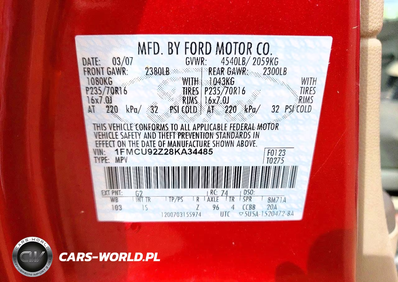 2008 Ford Escape Xls VIN:1FMCU92Z28KA34485 - 13