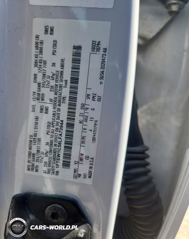2020 Ford F150 Supercrew VIN:1FTEW1C58LFA73944 - 12