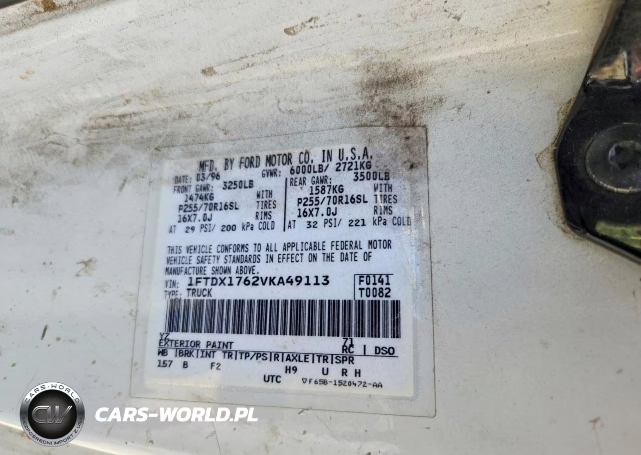 1997 Ford F150 VIN:1FTDX1762VKA49113 - 12