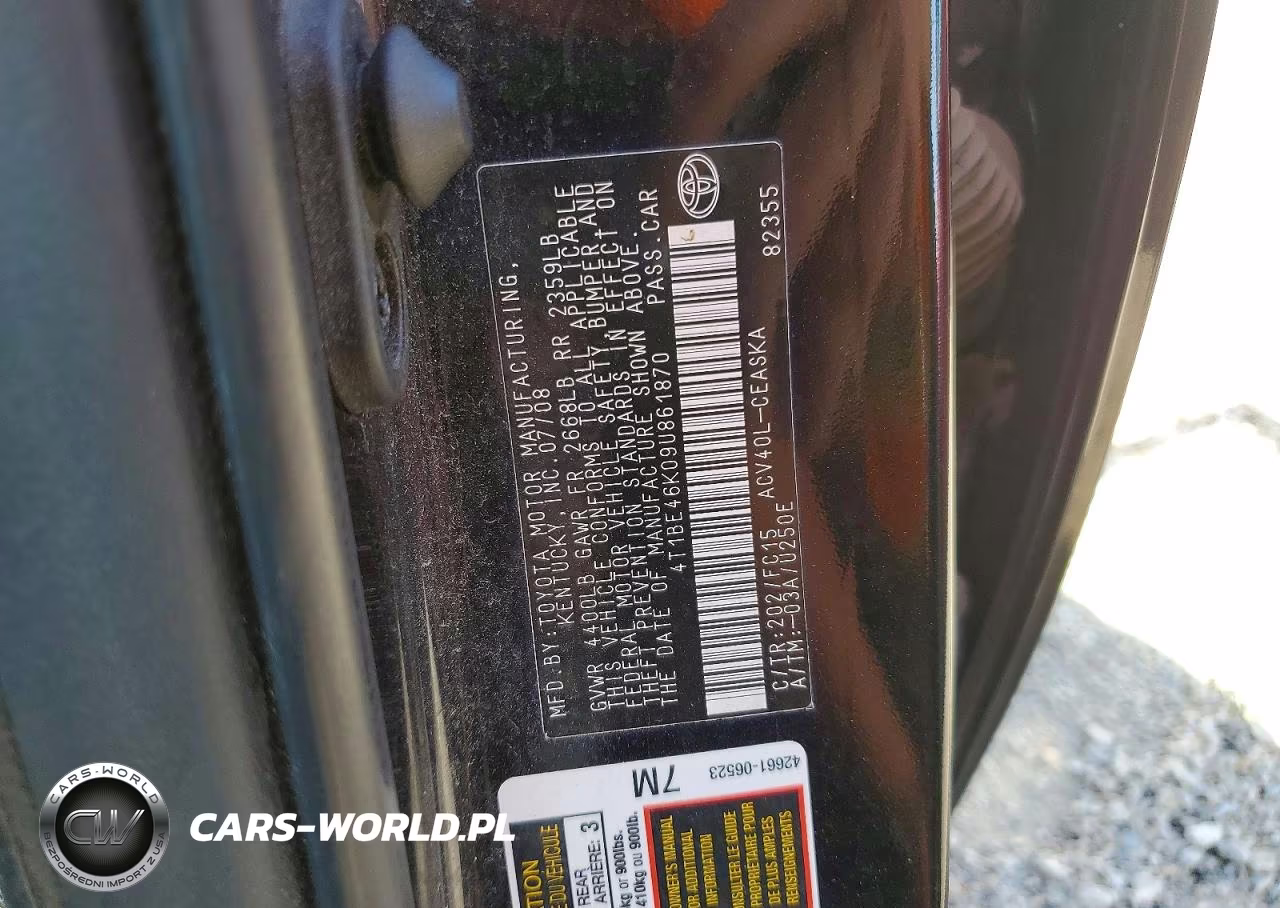 2009 Toyota Camry Se VIN:4T1BE46K09U861870 - 12