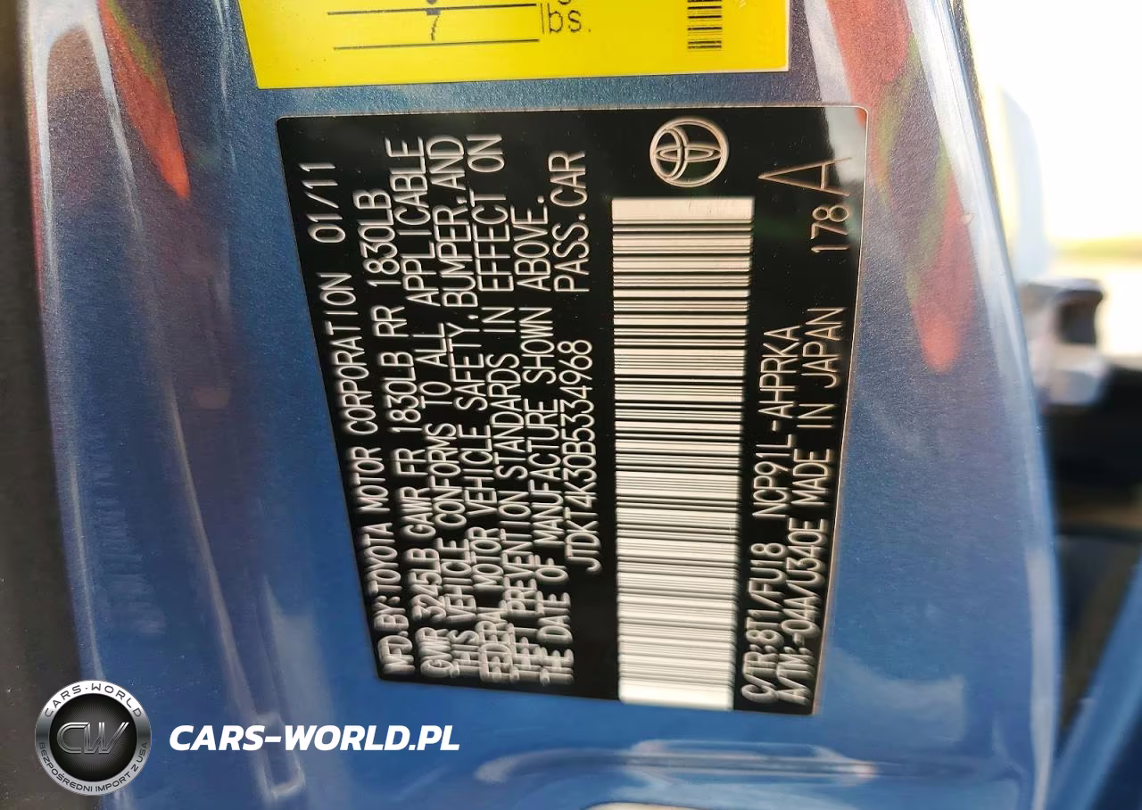 2011 Toyota Yaris Base VIN:JTDKT4K30B5334968 - 12