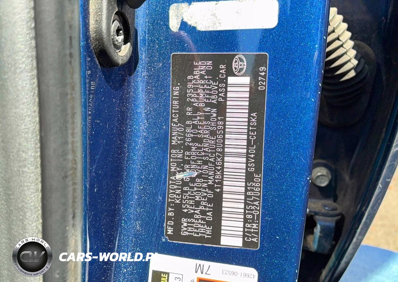2008 Toyota Camry Se V6 VIN:4T1BK46K78U065981 - 10
