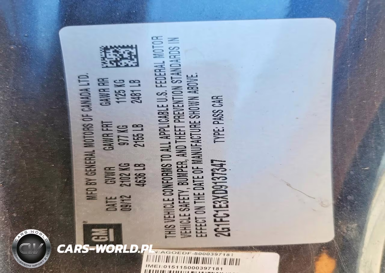 2013 Chevrolet Camaro Lt VIN:2G1FC1E3XD9137347 - 12