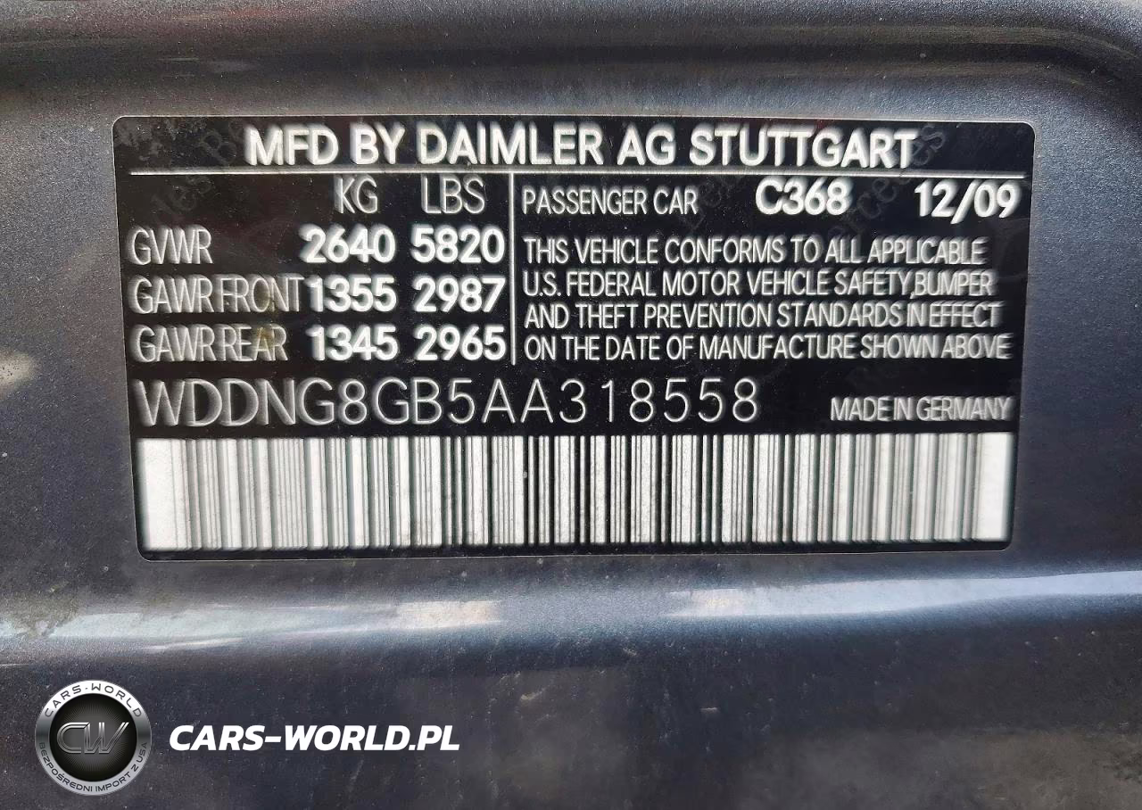 2010 Mercedes-Benz S 550 4Matic VIN:WDDNG8GB5AA318558 - 12