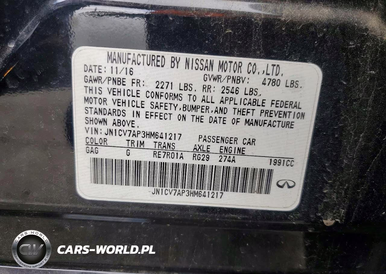 2017 Infiniti Q50 2.0T Premium VIN:JN1CV7AP3HM641217 - 12