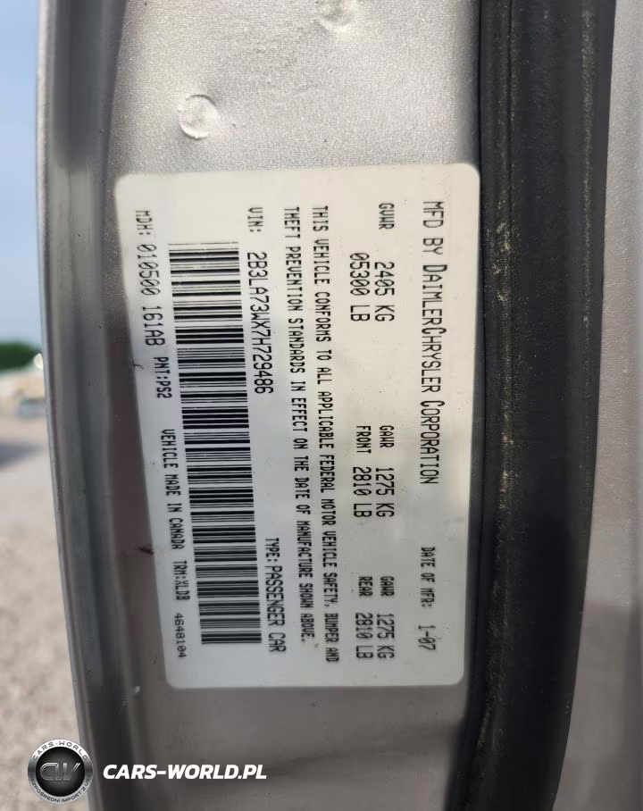 2007 Dodge Charger Srt-8 VIN:2B3LA73WX7H729486 - 12