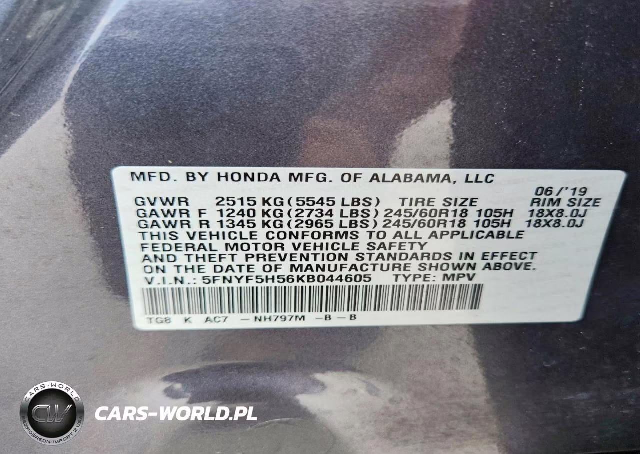 2019 Honda Pilot Exl VIN:5FNYF5H56KB044605 - 12