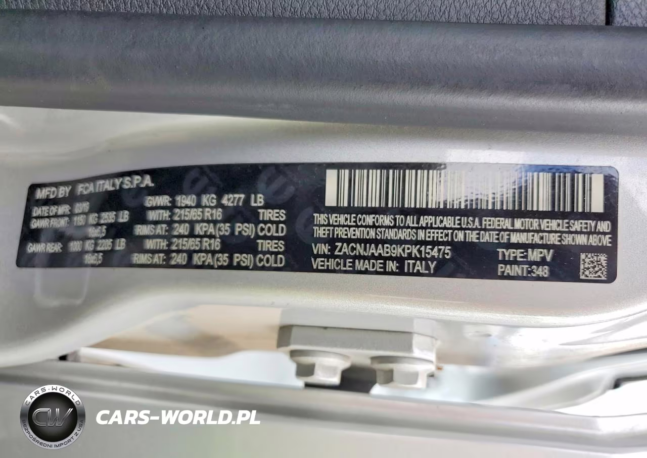 2019 Jeep Renegade Sport VIN:ZACNJAAB9KPK15475 - 12