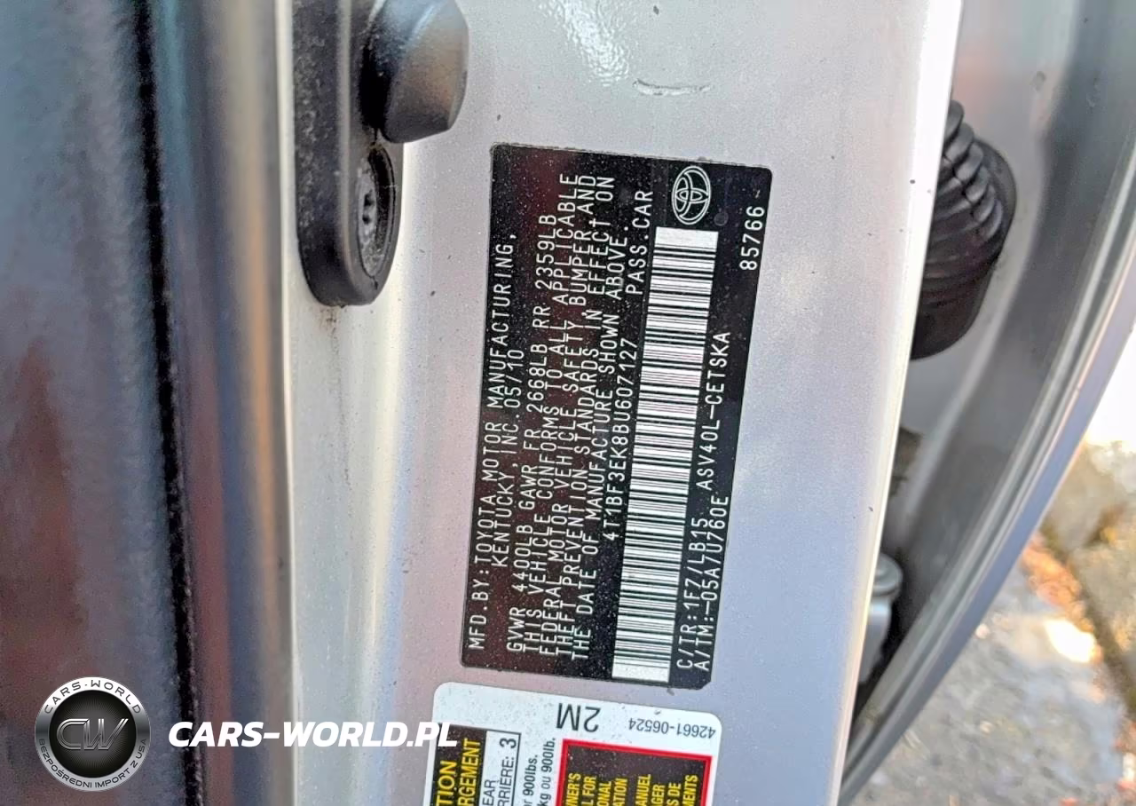 2011 Toyota Camry Se VIN:4T1BF3EK8BU607127 - 10