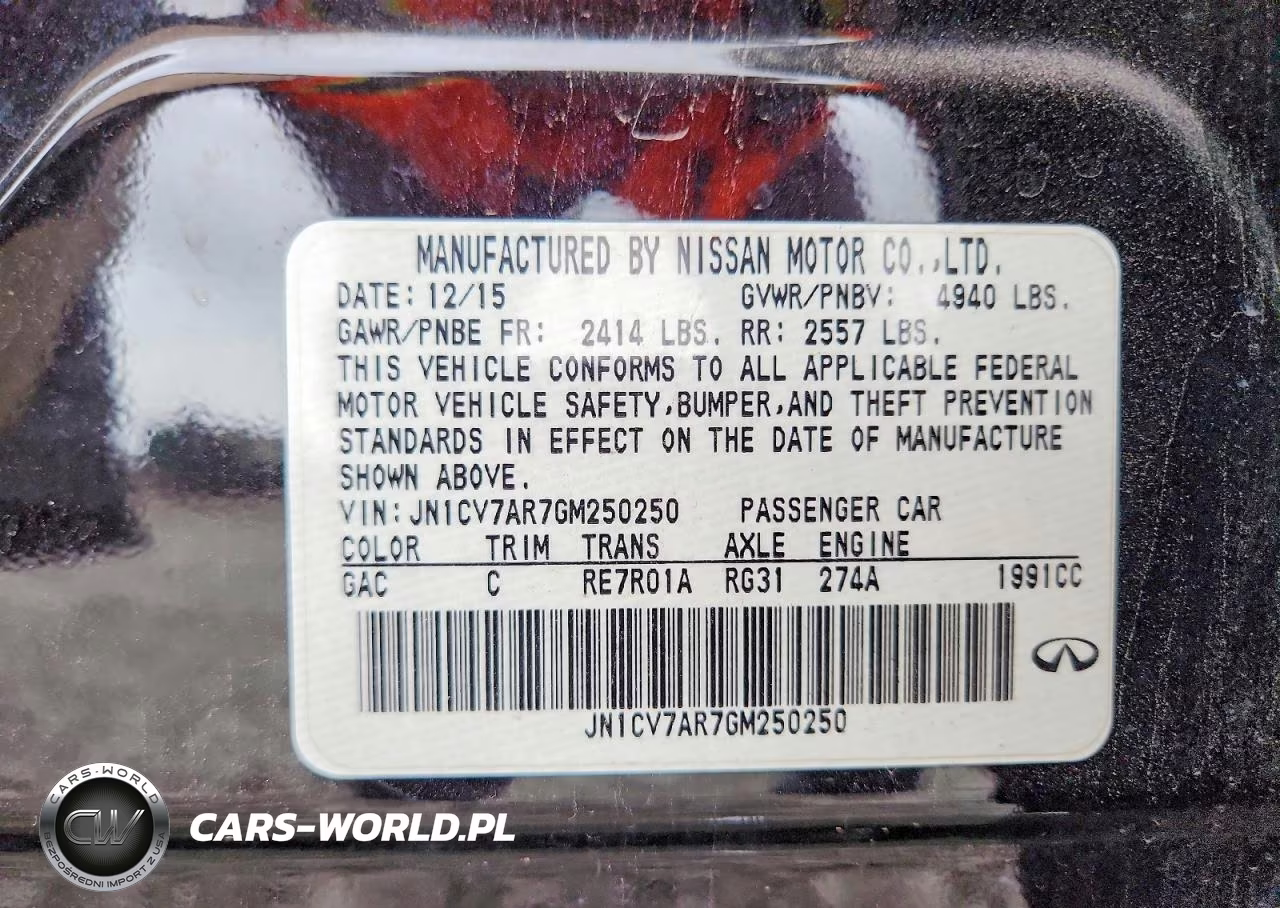 2016 Infiniti Q50 2.0T Premium VIN:JN1CV7AR7GM250250 - 12