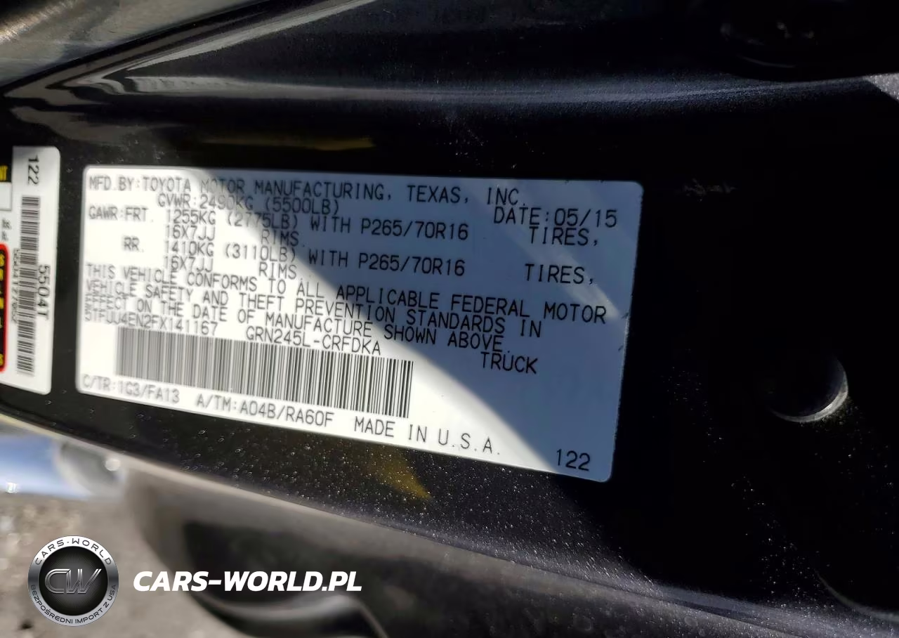 2015 Toyota Tacoma V6 VIN:5TFUU4EN2FX141167 - 12
