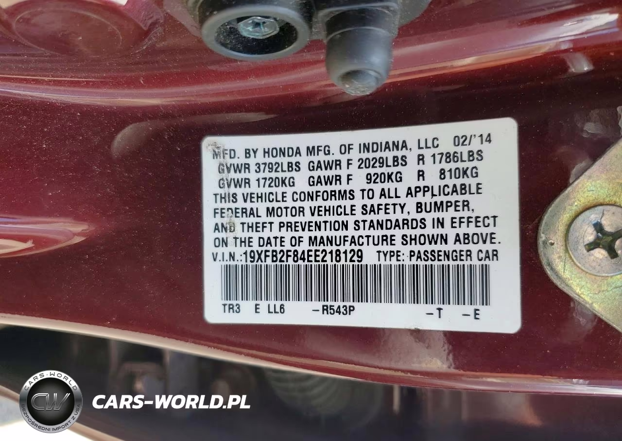 2014 Honda Civic Ex VIN:19XFB2F84EE218129 - 13
