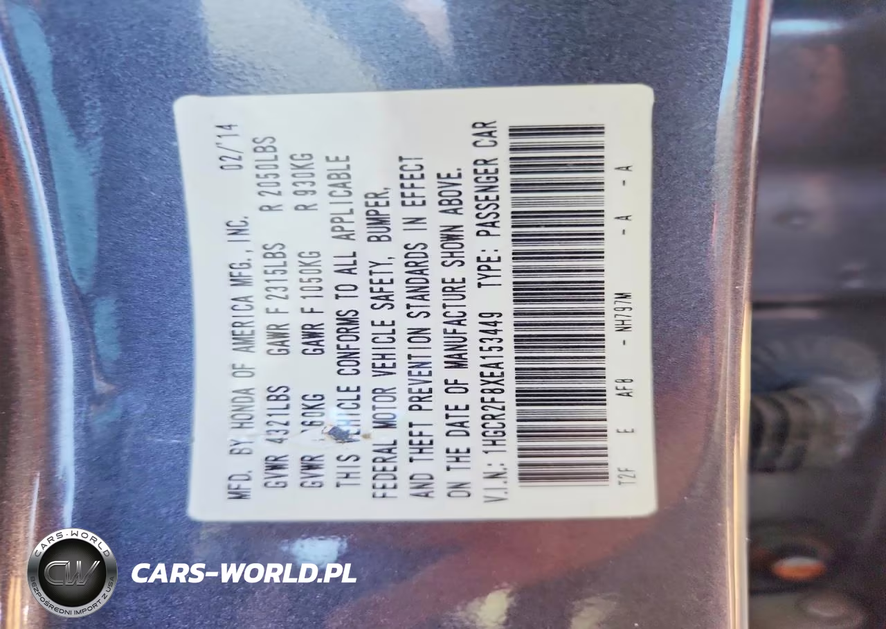 2014 Honda Accord Exl VIN:1HGCR2F8XEA153449 - 12