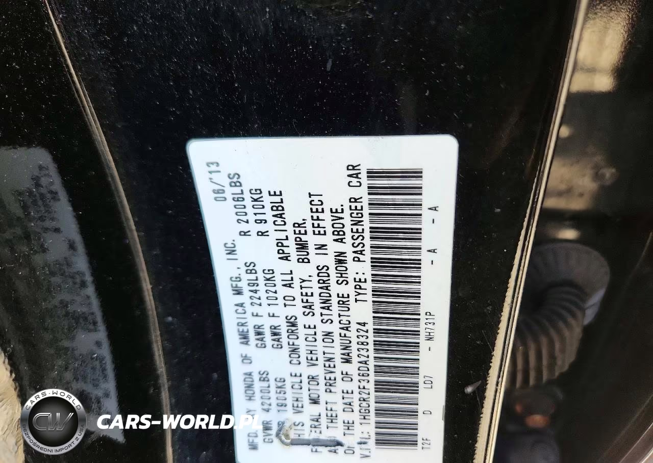 2013 Honda Accord Lx VIN:1HGCR2F36DA238324 - 12