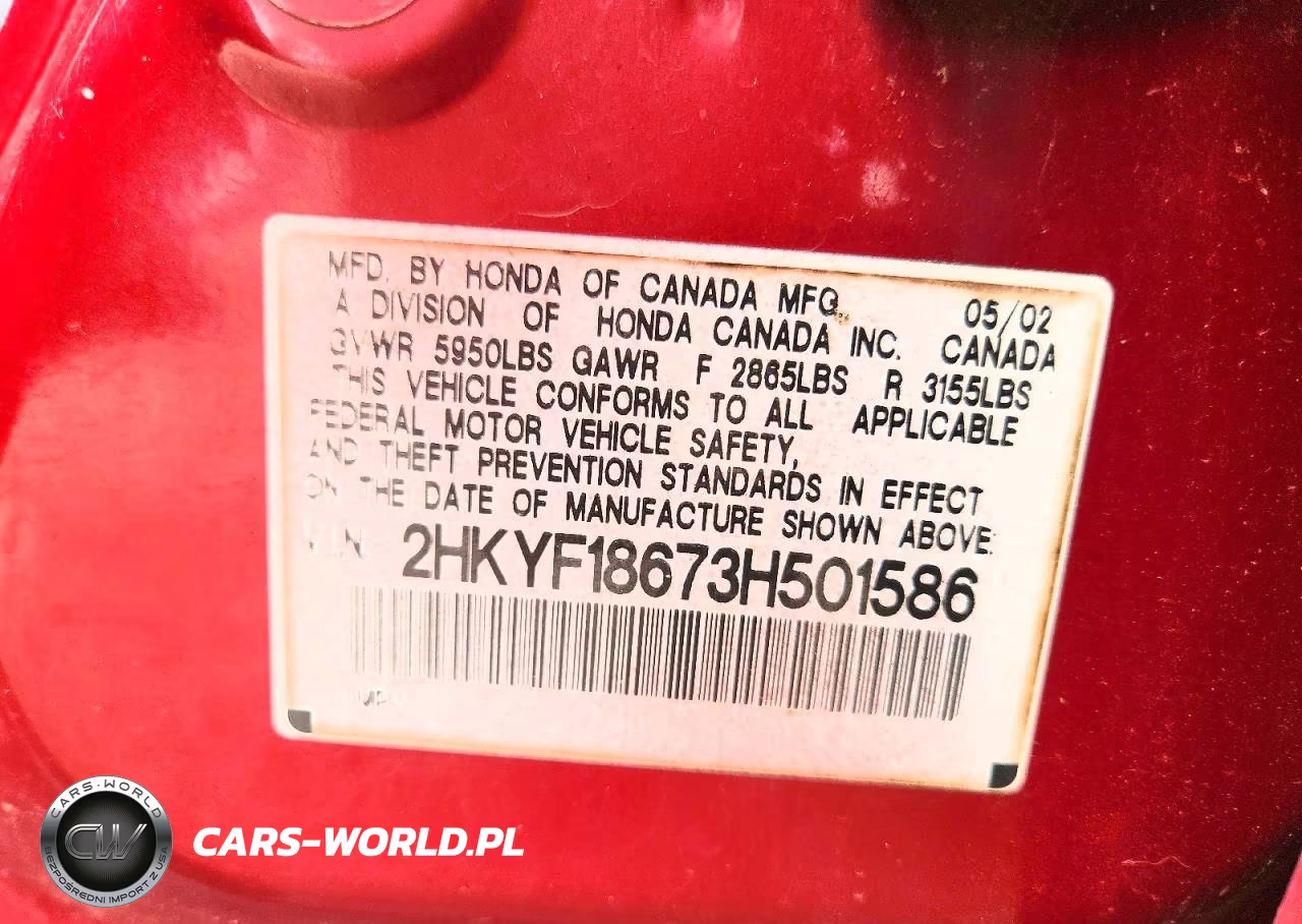 2003 Honda Pilot Exl VIN:2HKYF18673H501586 - 13