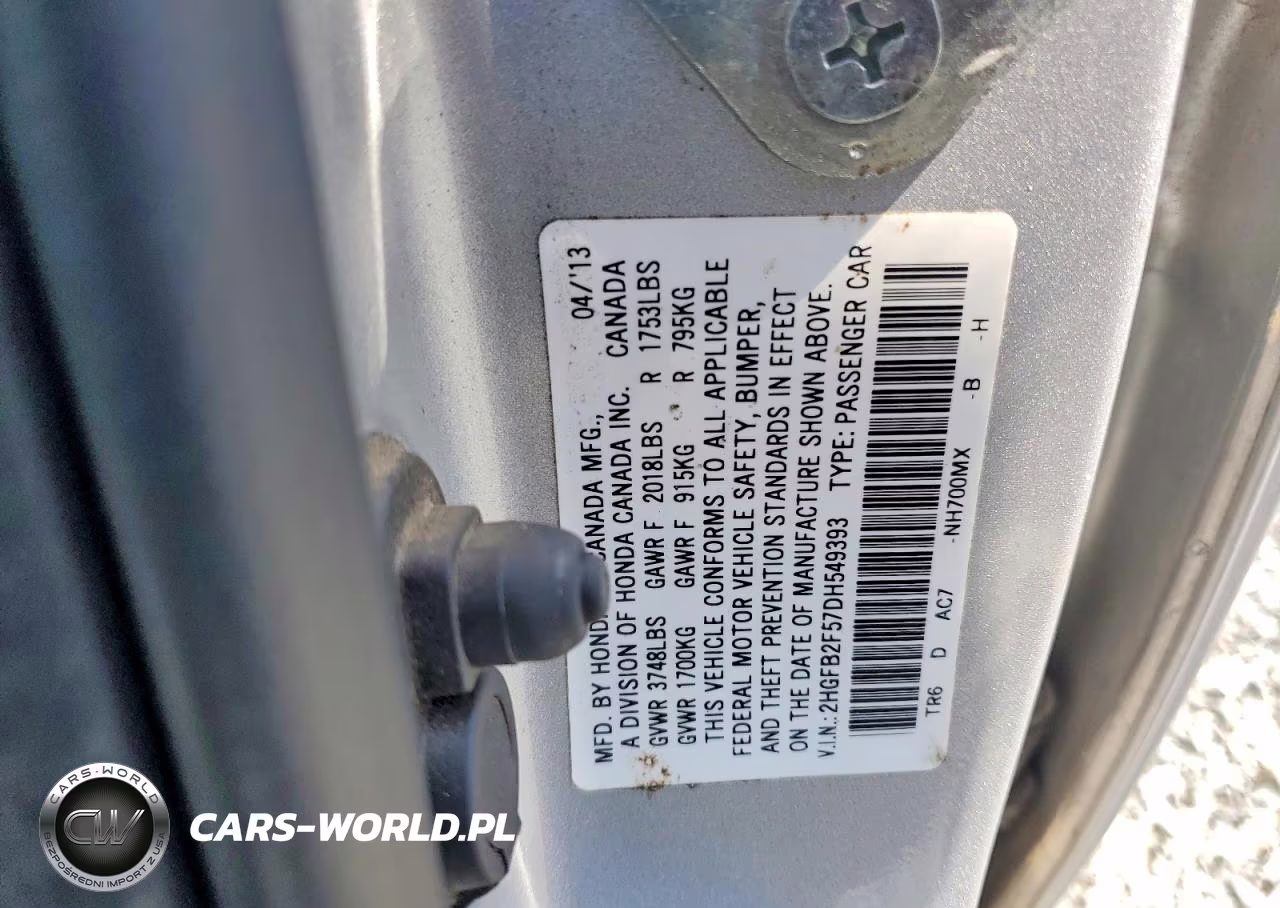 2013 Honda Civic Lx VIN:2HGFB2F57DH549393 - 12