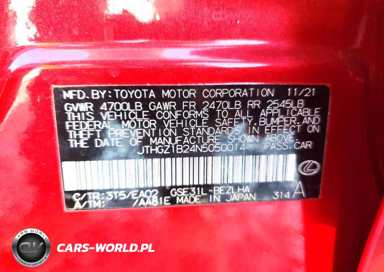 2022 Lexus Is 350 F Sport VIN:JTHGZ1B24N5050014 - 13