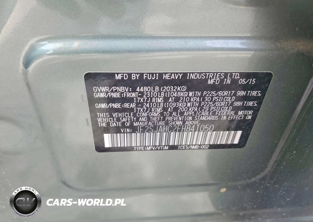 2015 Subaru Forester 2.5I Limited VIN:JF2SJAHC2FH841050 - 13