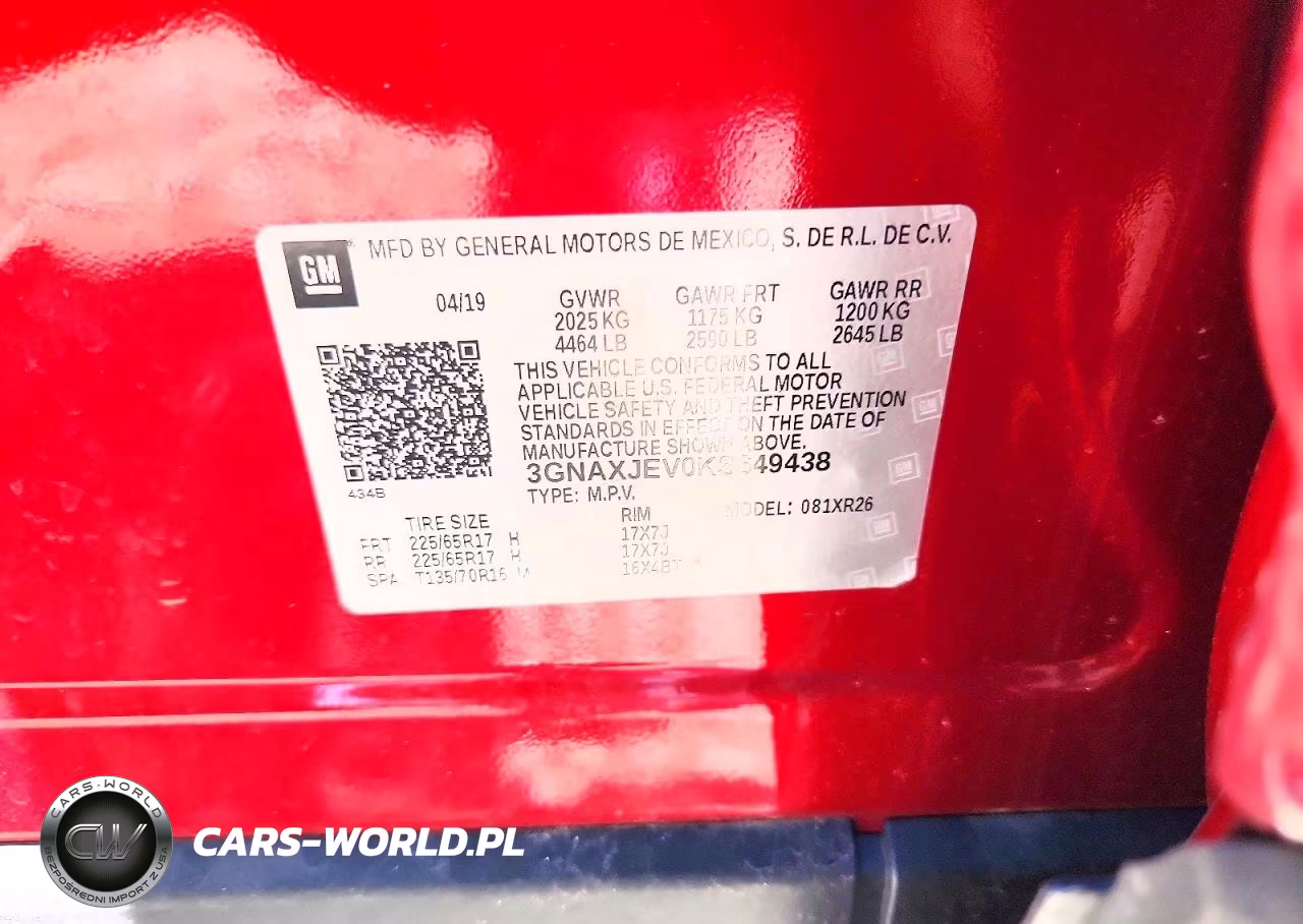 2019 Chevrolet Equinox Lt VIN:3GNAXJEV0KS649438 - 12