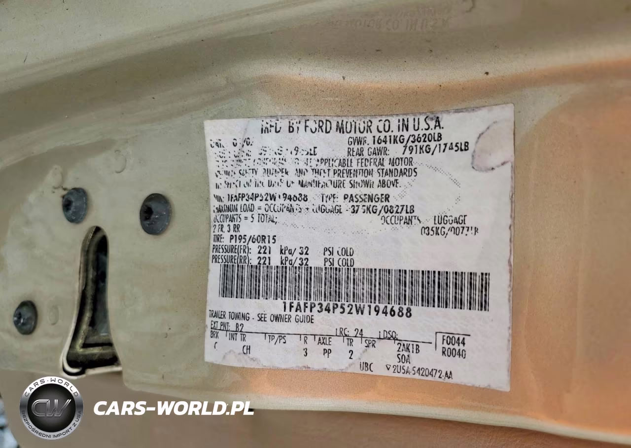 2002 Ford Focus VIN:1FAFP34P52W194688 - 12