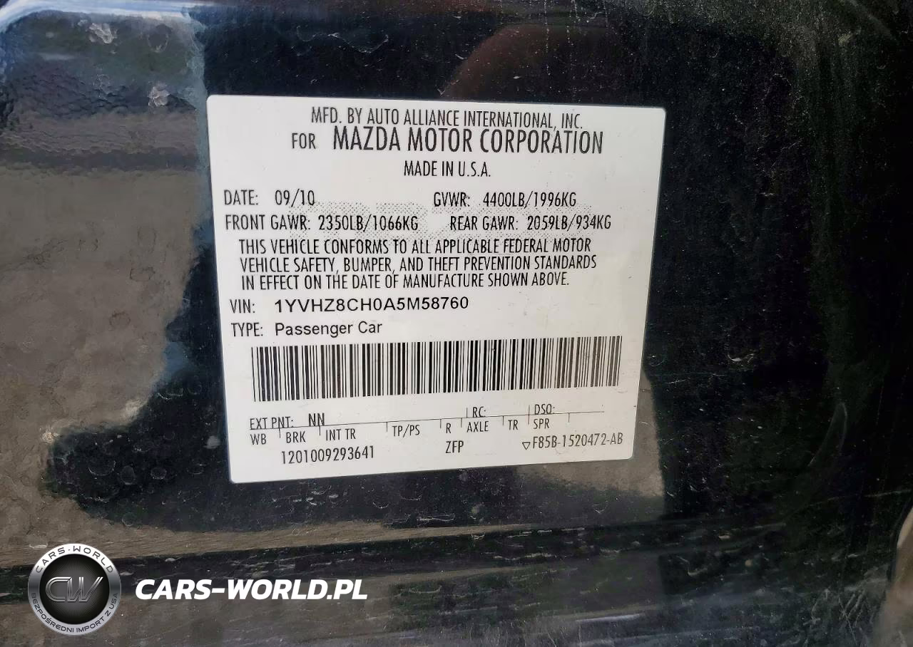 2010 Mazda 6 I VIN:1YVHZ8CH0A5M58760 - 12