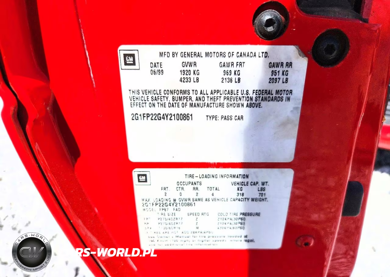 2000 Chevrolet Camaro Z28 VIN:2G1FP22G4Y2100861 - 13