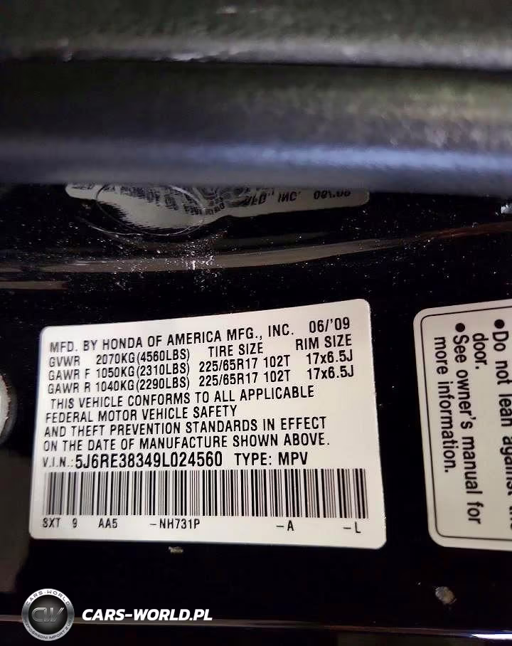 2009 Honda Cr-V Lx VIN:5J6RE38349L024560 - 12