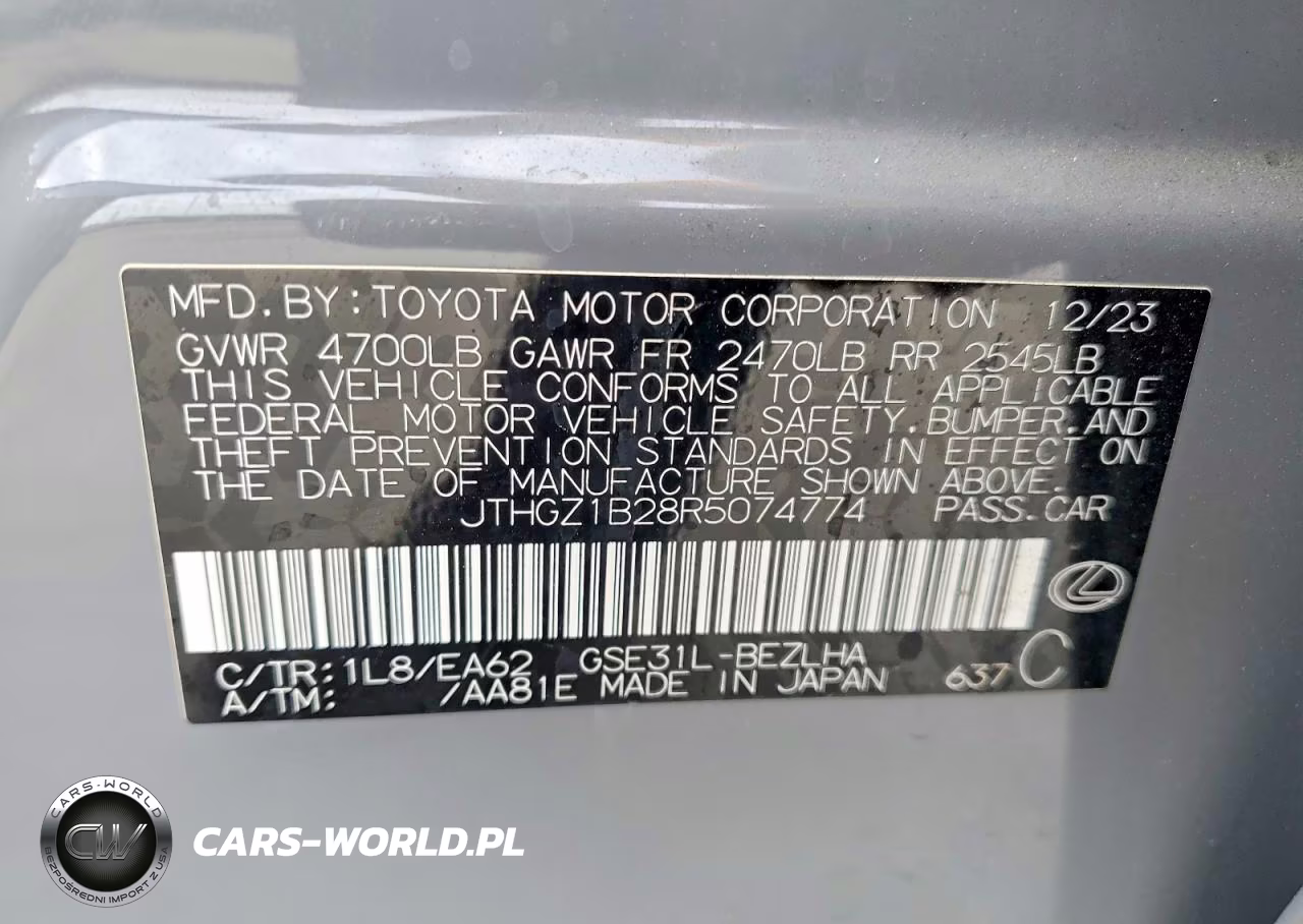 2024 Lexus Is 350 F Sport VIN:JTHGZ1B28R5074774 - 12