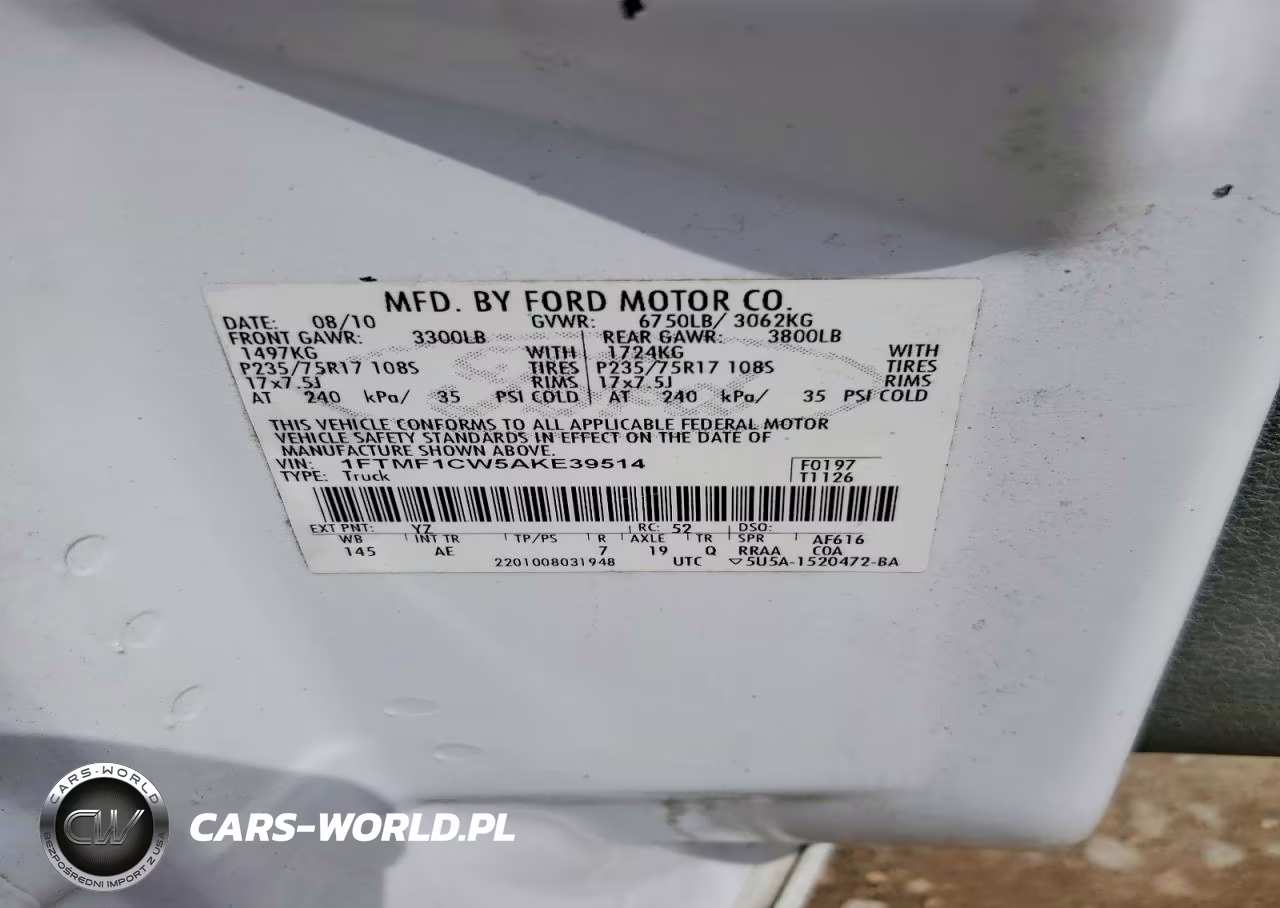 2010 Ford F150 VIN:1FTMF1CW5AKE39514 - 12