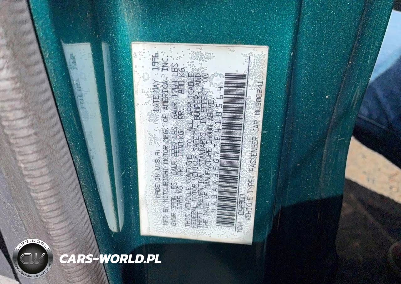 1996 Mitsubishi Eclipse Spyder Gs VIN:4A3AX35G7TE410564 - 10