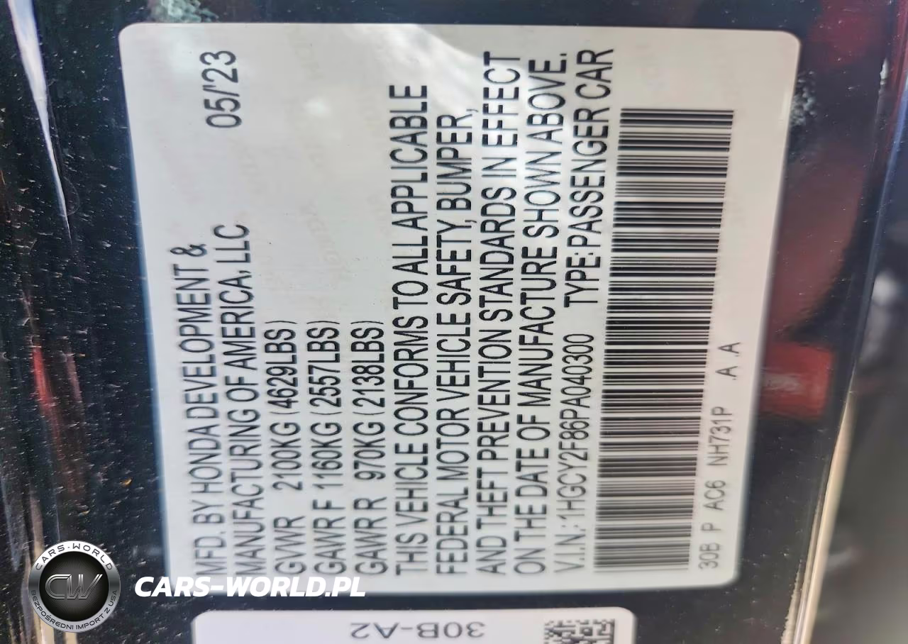 2023 Honda Accord Touring Hybrid VIN:1HGCY2F86PA040300 - 12