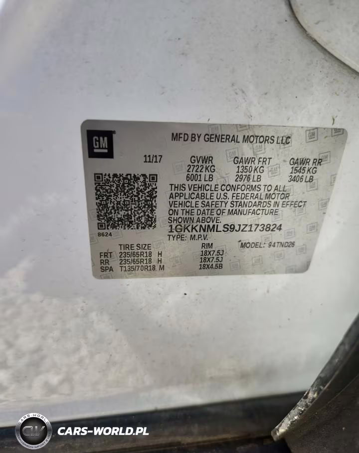 2018 GMC Acadia Slt-1 VIN:1GKKNMLS9JZ173824 - 13