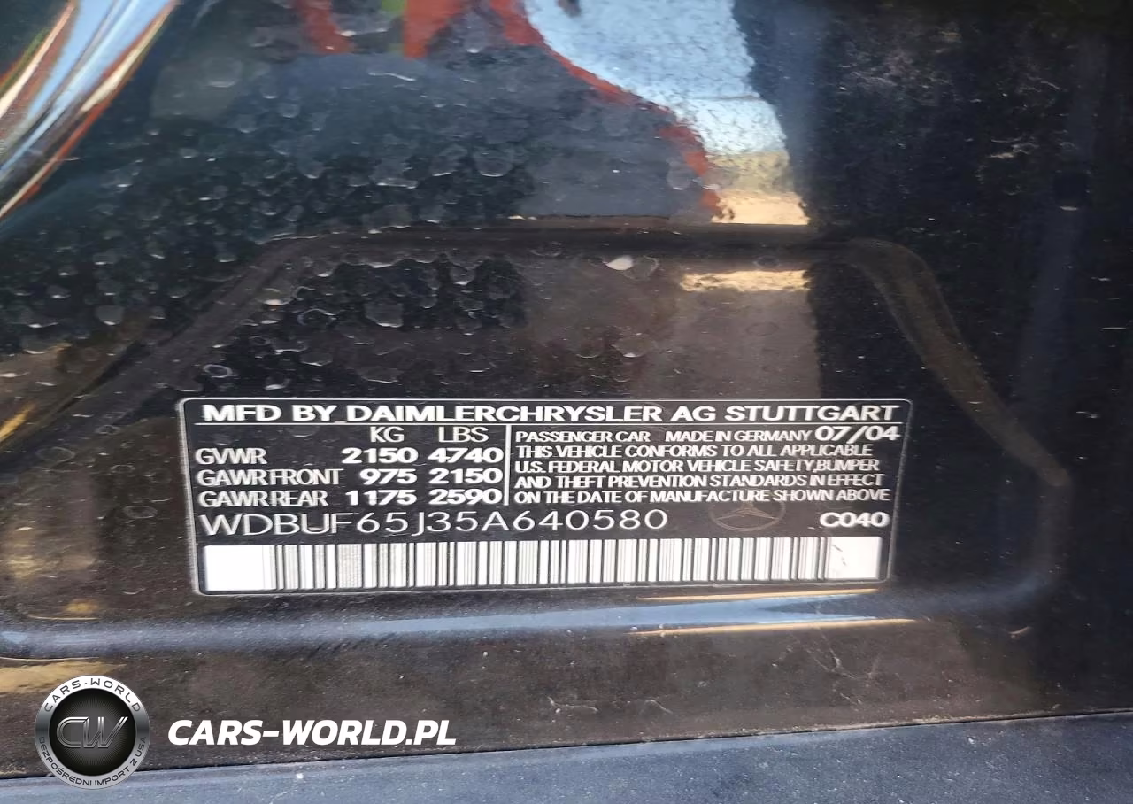 2005 Mercedes-Benz E 320 VIN:WDBUF65J35A640580 - 12
