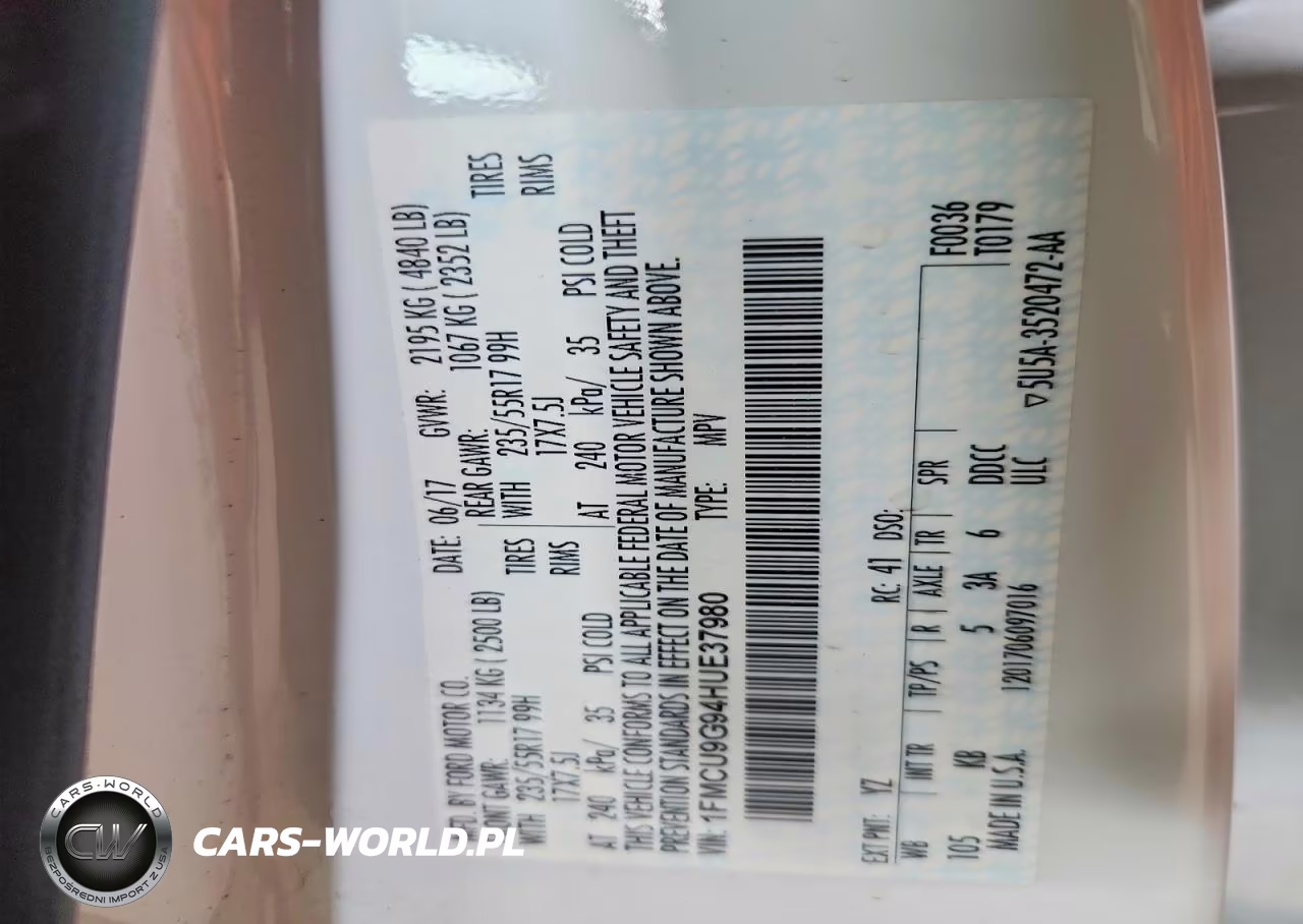 2017 Ford Escape Se VIN:1FMCU9G94HUE37980 - 13