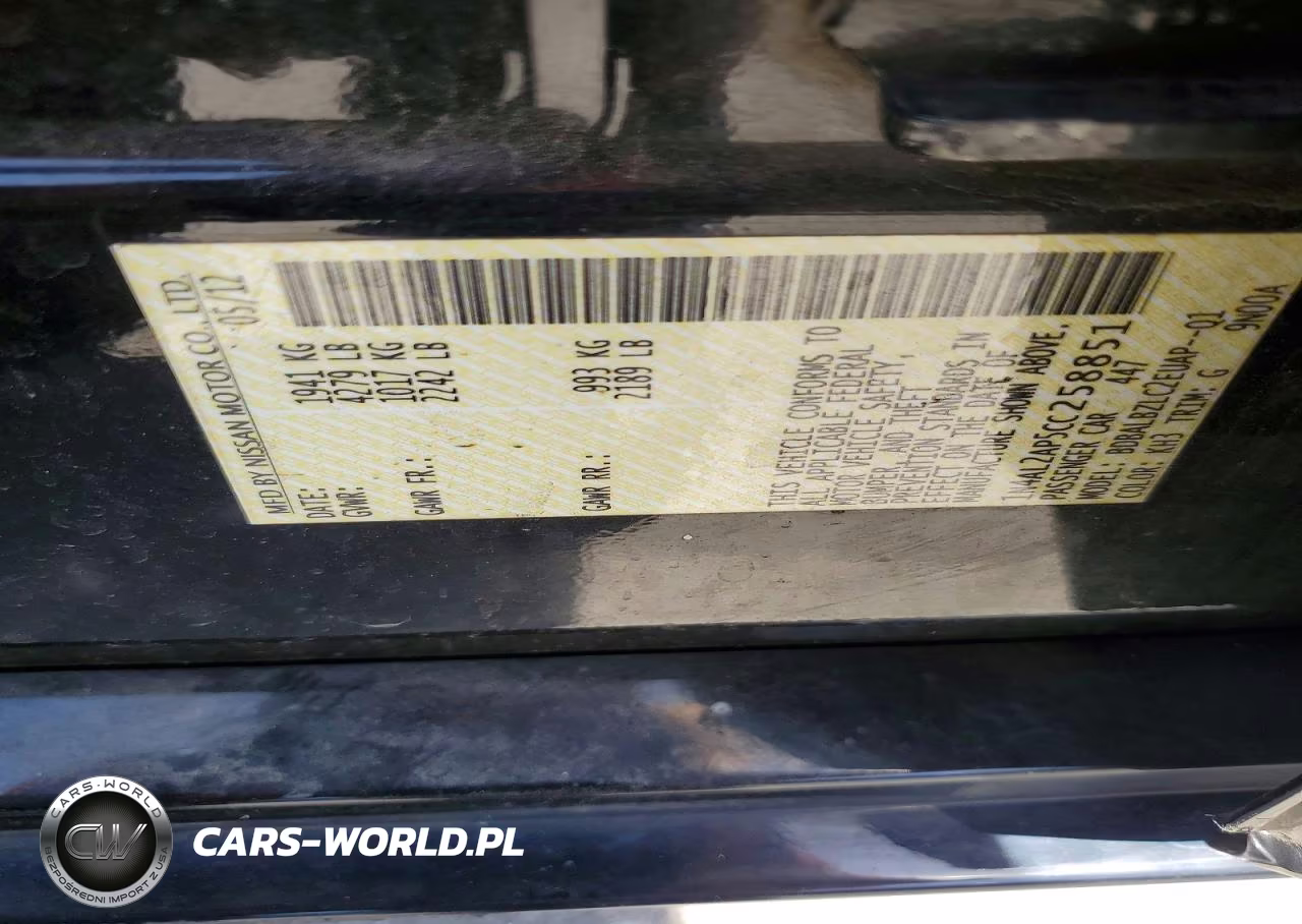 2012 Nissan Altima 2.5 VIN:1N4AL2AP5CC258851 - 12