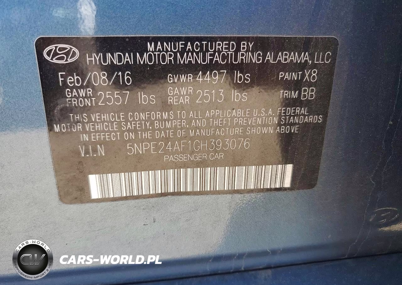 2016 Hyundai Sonata Se VIN:5NPE24AF1GH393076 - 12