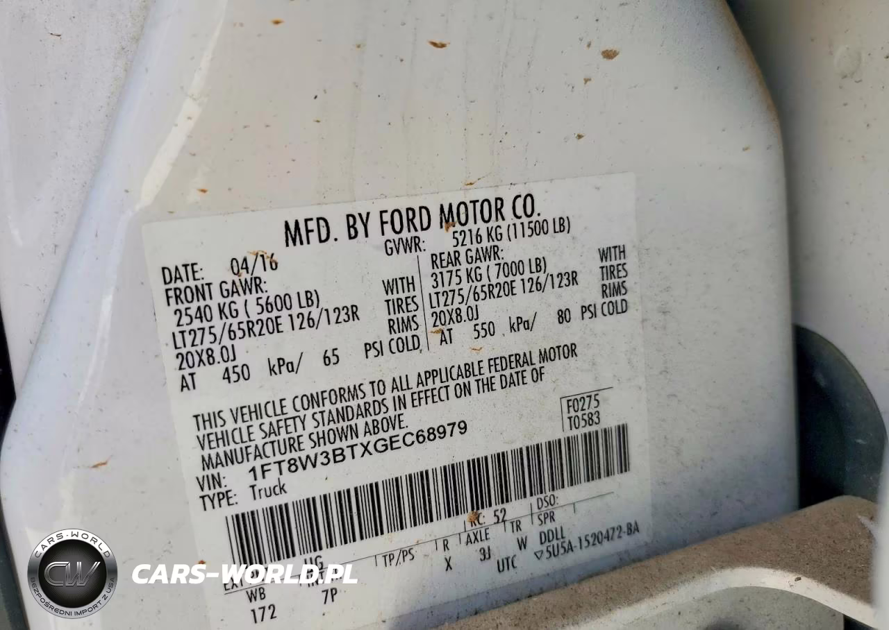 2016 Ford F350 Super Duty VIN:1FT8W3BTXGEC68979 - 12