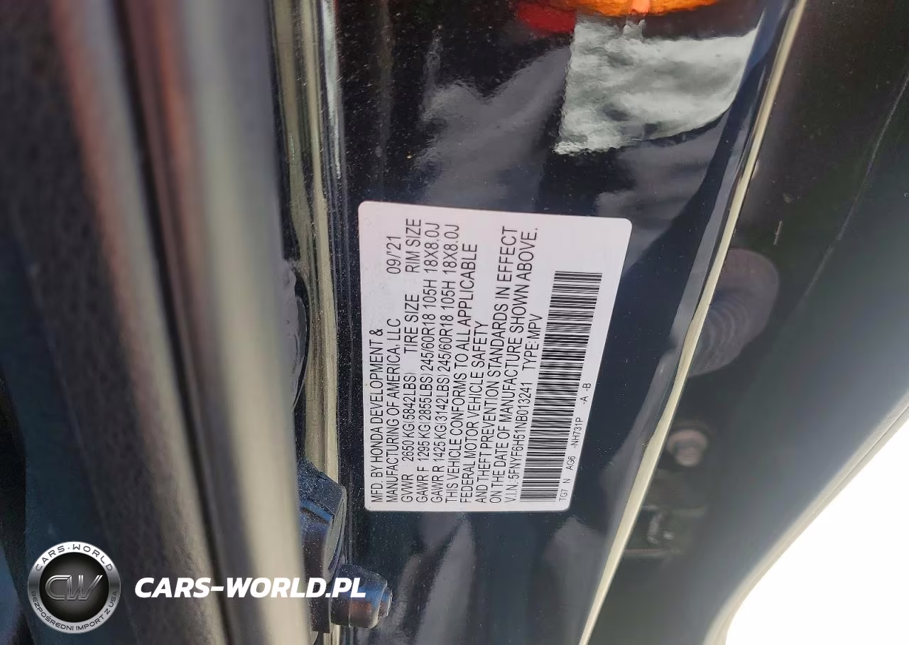2022 Honda Pilot Exl VIN:5FNYF6H51NB013241 - 13