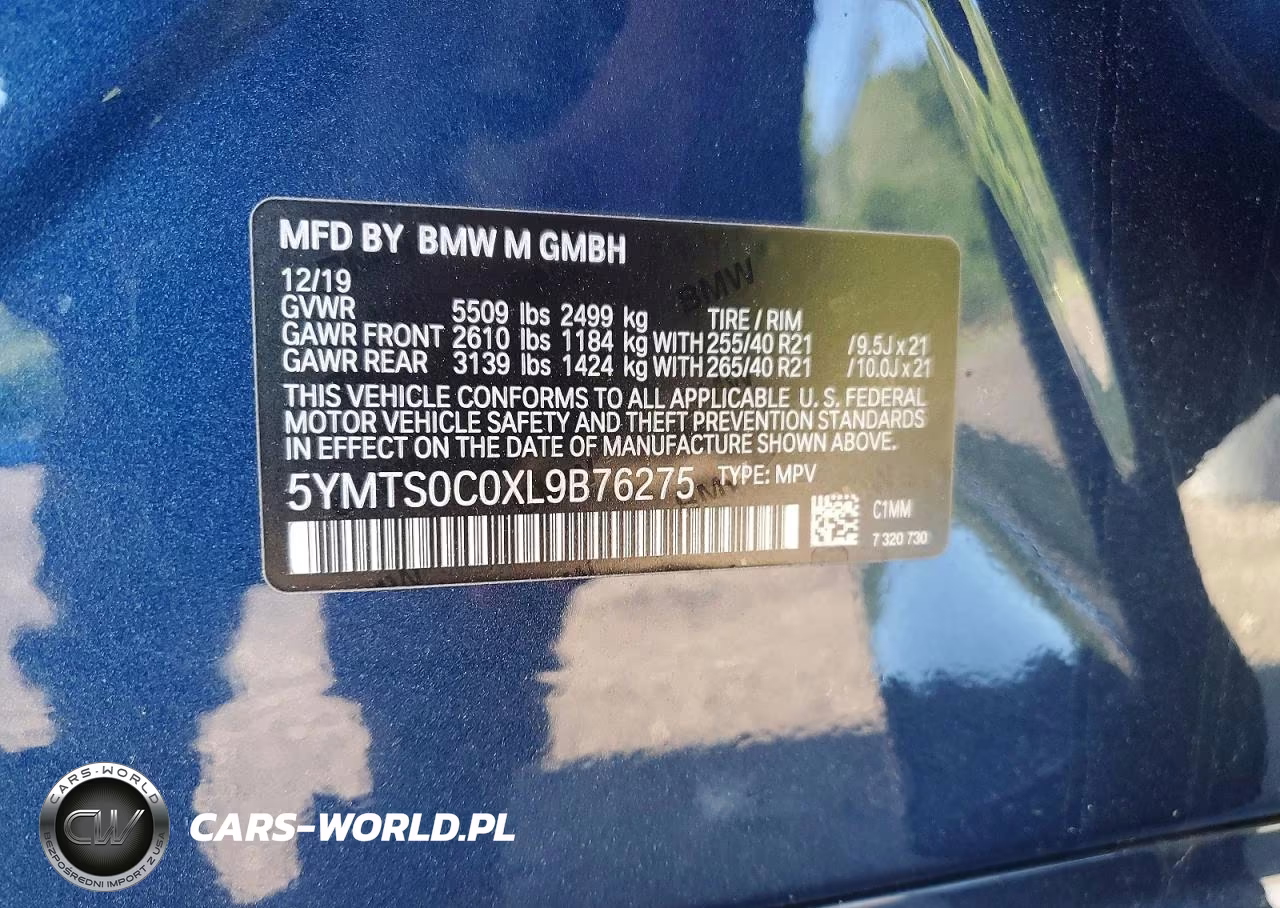 2020 BMW X3 M Competition VIN:5YMTS0C0XL9B76275 - 13