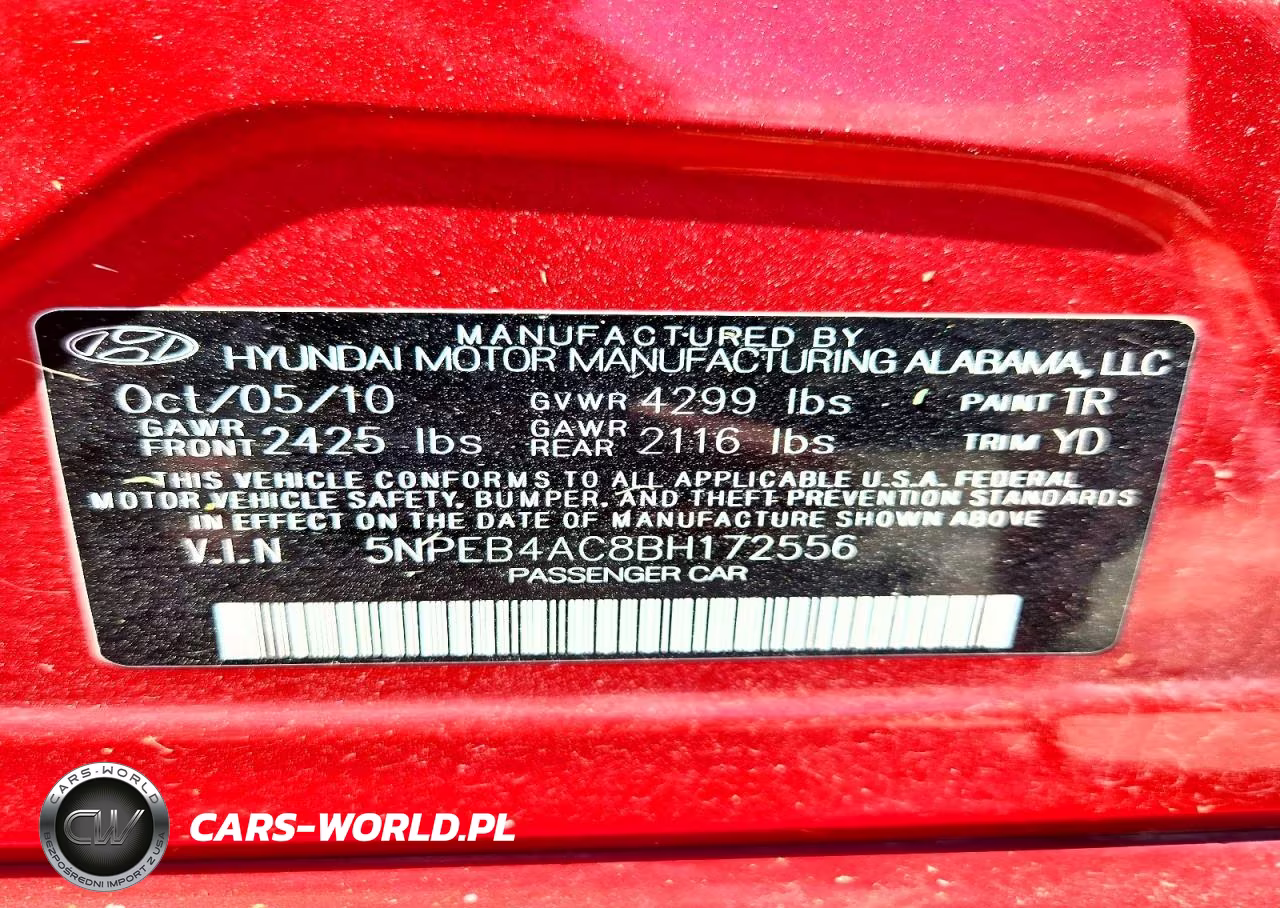 2011 Hyundai Sonata Gls VIN:5NPEB4AC8BH172556 - 12