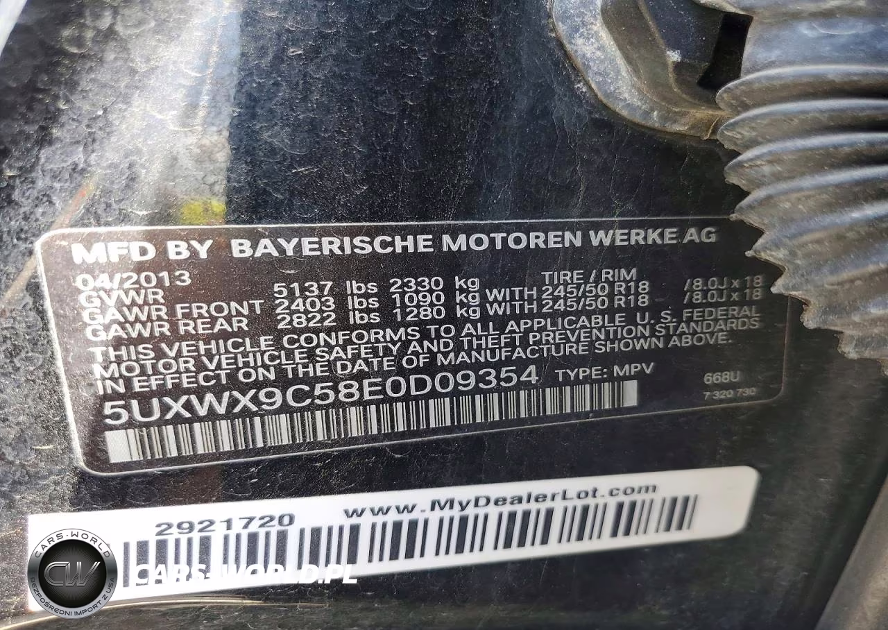 2014 BMW X3 xDrive28I VIN:5UXWX9C58E0D09354 - 12