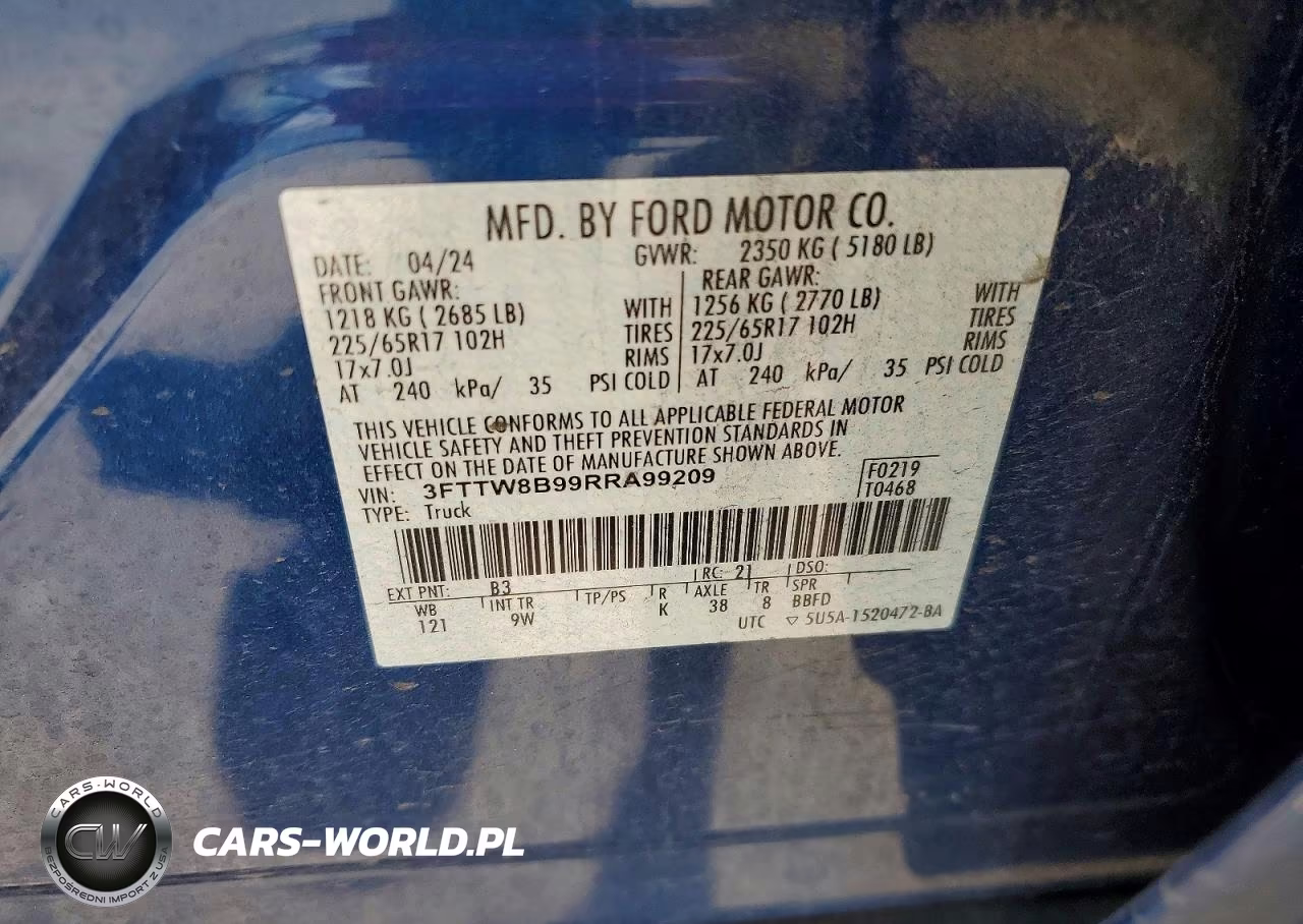 2024 Ford Maverick Xl VIN:3FTTW8B99RRA99209 - 13