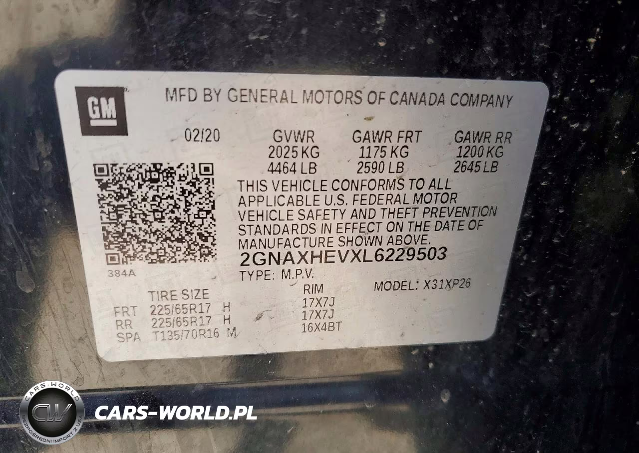 2020 Chevrolet Equinox Ls VIN:2GNAXHEVXL6229503 - 13