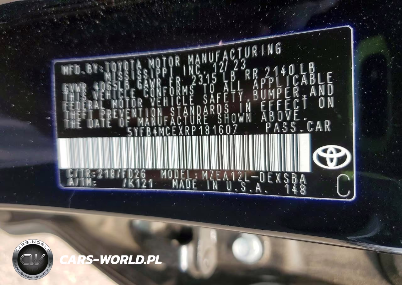 2024 Toyota Corolla Night Shade VIN:5YFB4MCEXRP181607 - 12