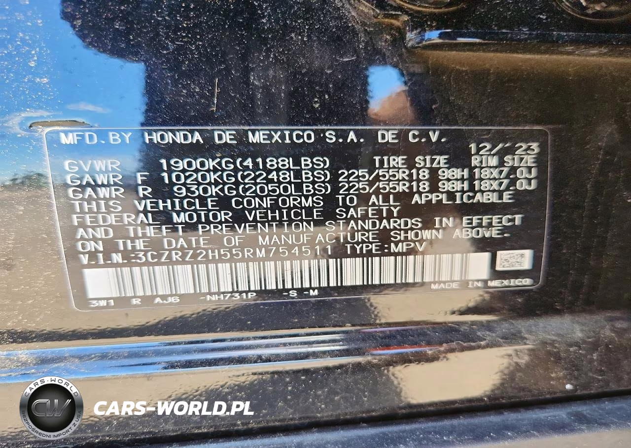 2024 Honda Hr-V Sport VIN:3CZRZ2H55RM754511 - 14