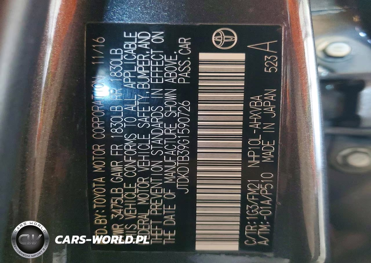 2016 Toyota Prius C Two VIN:JTDKDTB39G1590726 - 13